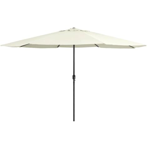Sombrilla de jardín con palo de metal blanco arena 390 cm vidaXL