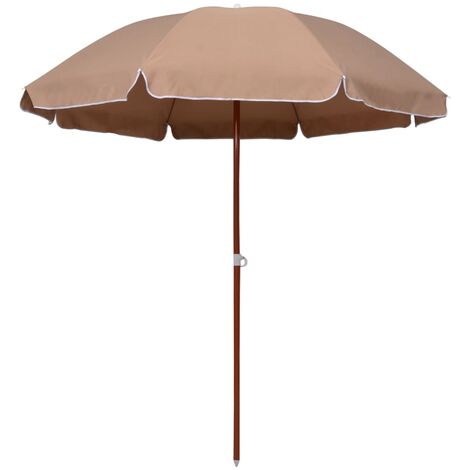 Sombrilla de jardín con palo de acero taupe 240 cm vidaXL