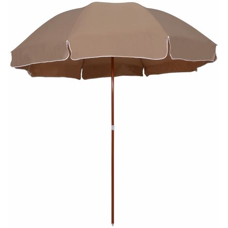 Sombrilla de jardín con palo de acero taupe 300 cm vidaXL