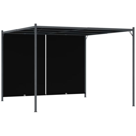 Pérgola de jardín con tejado retráctil gris antracita 3x3 m vidaXL