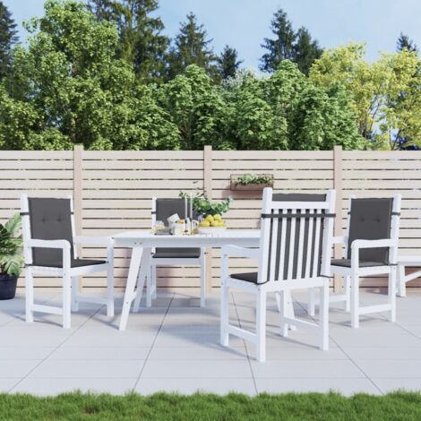 Cojín silla jardín respaldo bajo 4 uds tela Oxford antracita vidaXL