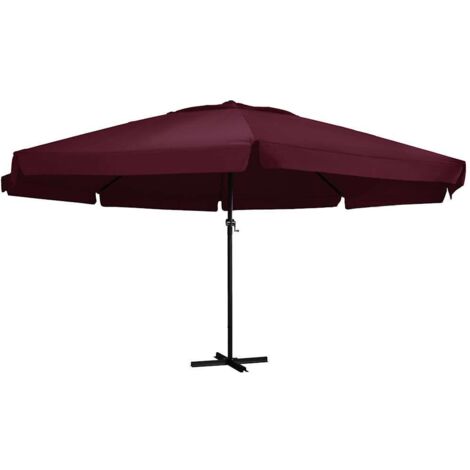 Sombrilla de jardín con palo de aluminio rojo burdeos 600 cm vidaXL (1/5)