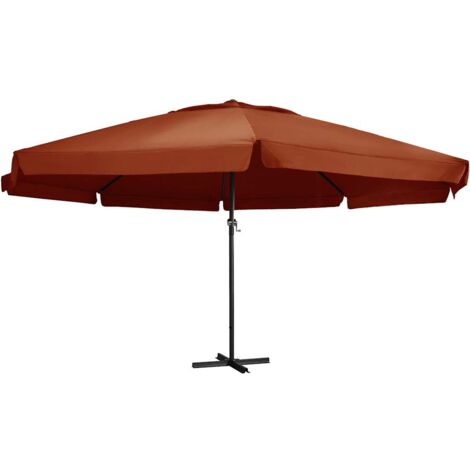 Sombrilla de jardín con palo de aluminio terracota 600 cm vidaXL