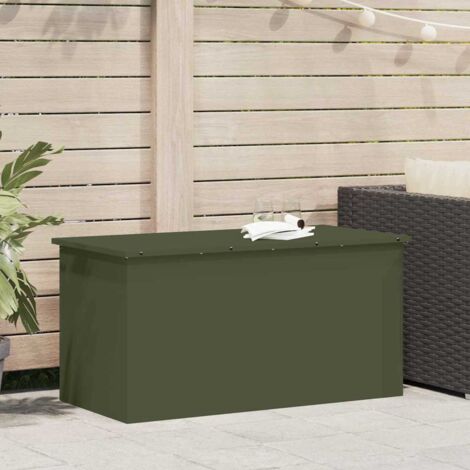 Caja de Almacenamiento Exterior Verde Oliva 100 x 50,5 x 50 cm vidaXL