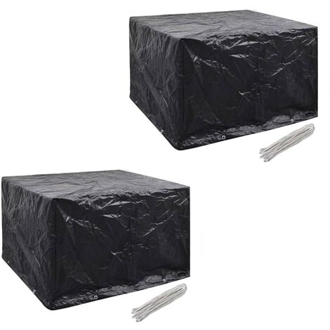 Fundas muebles de jardín 2 uds 4 pers 8 ojales ratán 113x113cm vidaXL