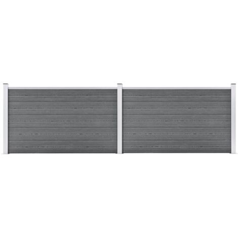 Valla de jardín de WPC gris 353x106 cm vidaXL
