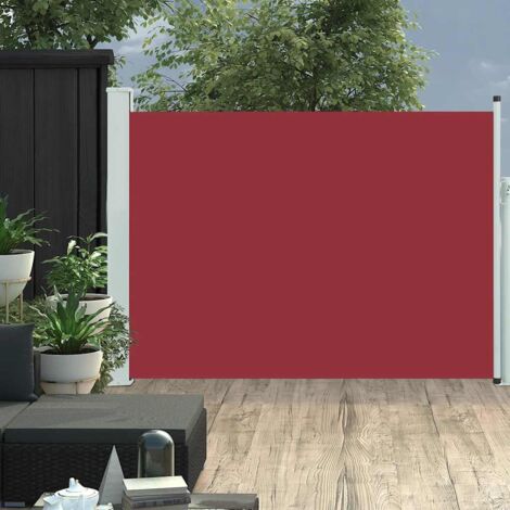 Toldo lateral retráctil de jardín rojo 100x500 cm vidaXL