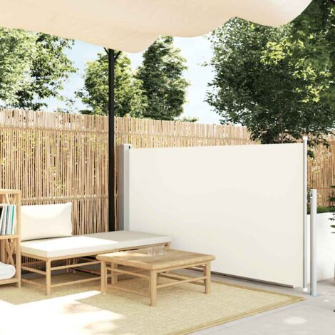 Toldo lateral retráctil de jardín color crema 120x500 cm vidaXL