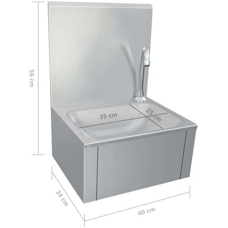 Fregadero lavamanos con grifo y dispensador de jabón acero inox vidaXL