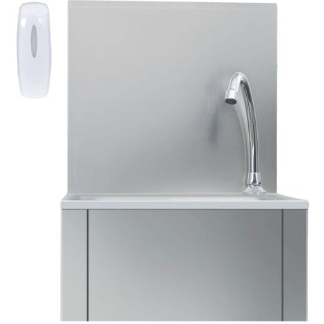 Fregadero lavamanos con grifo y dispensador de jabón acero inox vidaXL