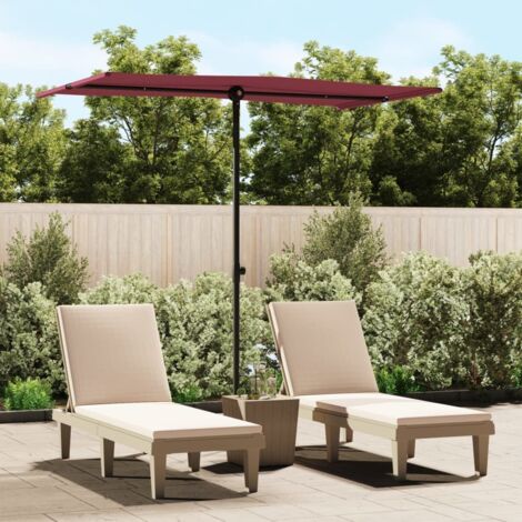 Sombrilla de jardín con palo de aluminio burdeos 180x110 cm vidaXL