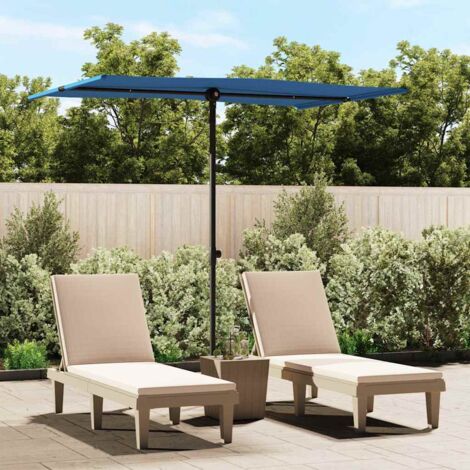 Sombrilla de jardín con palo de aluminio azul azure 2x1,5 m vidaXL