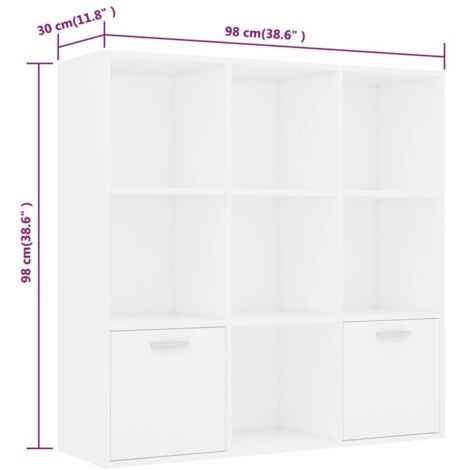 Estantería de madera contrachapada blanco 98x30x98 cm vidaXL