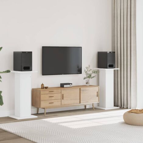 Soportes altavoces 2 uds madera ingeniería blanco 30x30x95 cm vidaXL