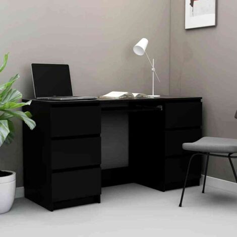 Escritorio de madera contrachapada negro 140x50x77 cm vidaXL