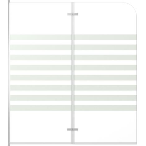 Mampara de ducha de vidrio templado a rayas 120x140 cm vidaXL