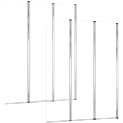 Mamparas de ducha 2 uds vidrio templado transparente 104x130 cm vidaXL