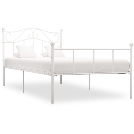 Estructura de cama sin colchón metal blanca 90x200 cm vidaXL (1/5)