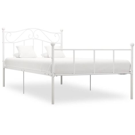 Estructura de cama sin colchón metal blanco 100x200 cm vidaXL (1/5)