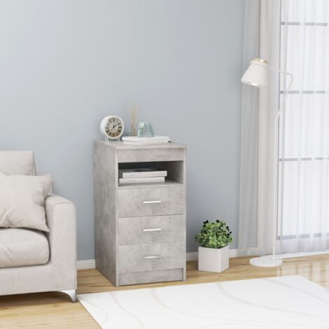 Cajonera de madera contrachapada gris hormigón 40x50x76 cm vidaXL