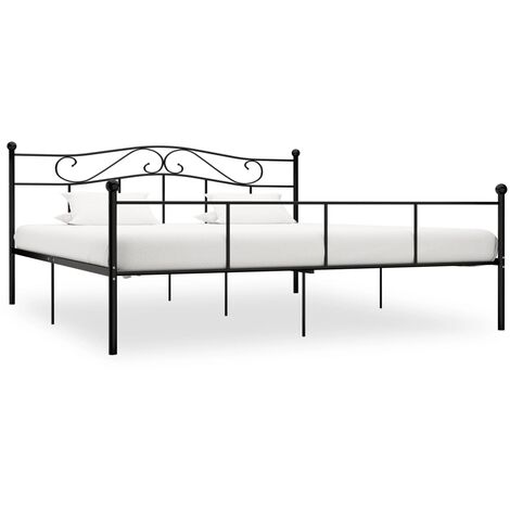 Estructura de cama de metal negro 200x200 cm vidaXL