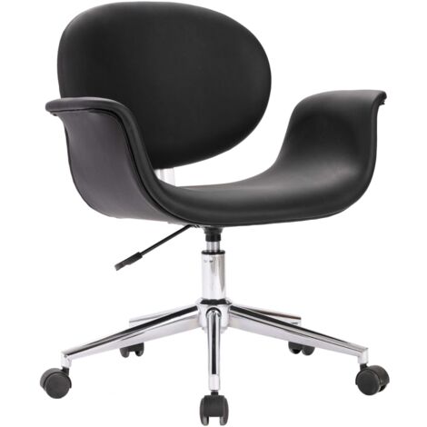 Silla de comedor giratoria cuero sintético negro vidaXL (1/5)