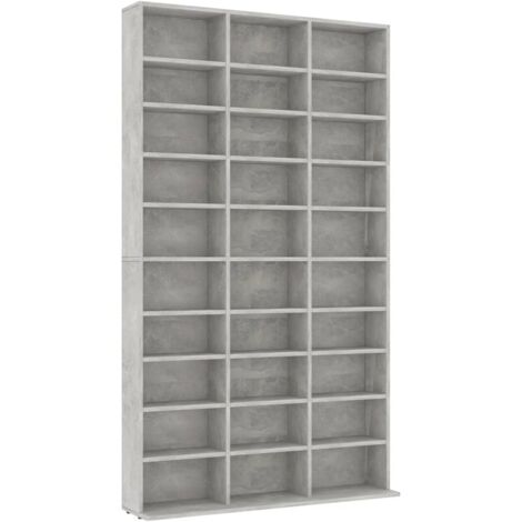 Armario para CDs madera contrachapada gris 102x16x177,5 cm vidaXL (1/6)