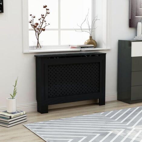 Cubierta para radiador MDF negro 112x19x81,5 cm vidaXL