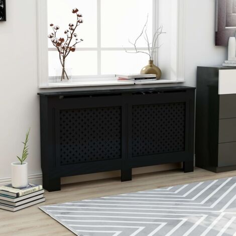 Cubierta para radiador MDF negro 152x19x81,5 cm vidaXL