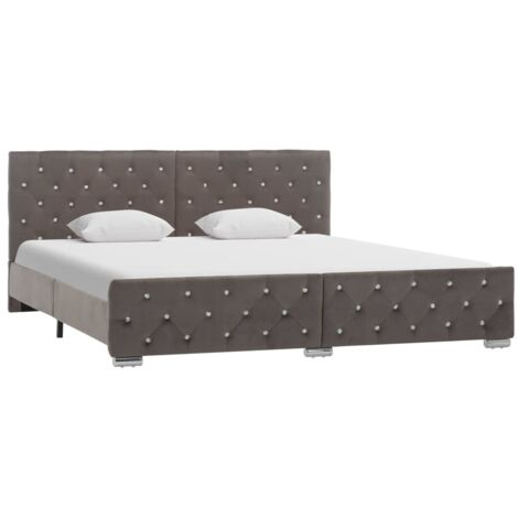 Estructura de cama sin colchón terciopelo gris 180x200 cm vidaXL (1/5)