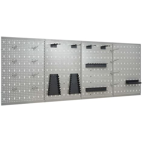 Tableros de clavijas para pared 4 unidades acero 40x58 cm vidaXL