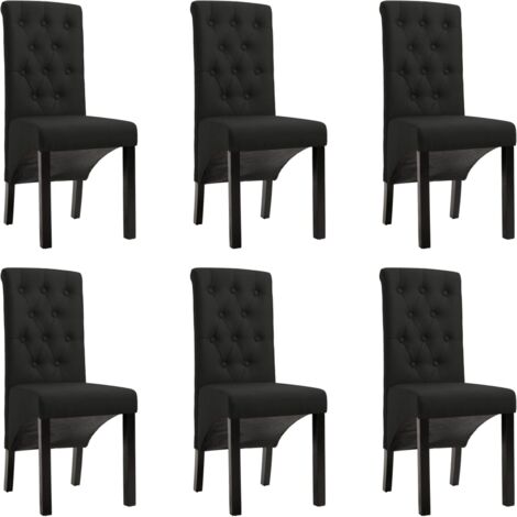 Sillas de comedor giratorias 6 unidades tela negras vidaXL (1/5)