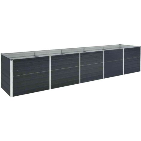Arriate de acero galvanizado gris antracita 400x80x45 cm vidaXL