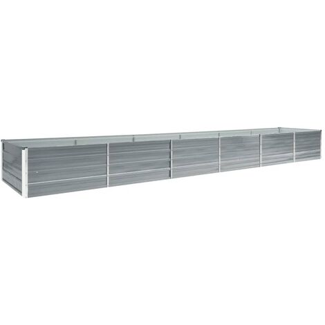 Arriate de jardín de acero galvanizado gris 480x80x45 cm vidaXL