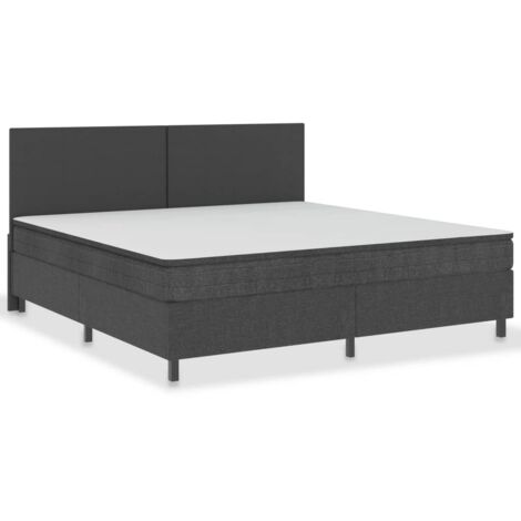 Estructura de cama Box Spring sin colchón tela gris 200x200 cm vidaXL