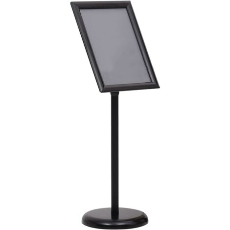 Soporte de pie para carteles A3 de aleación de aluminio negro vidaXL