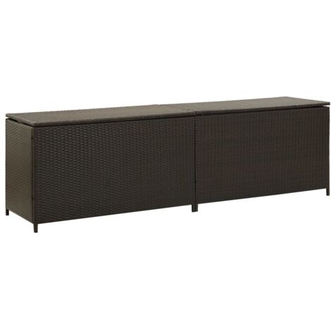 Caja de almacenaje jardín ratán sintético marrón 200x50x60 cm vidaXL
