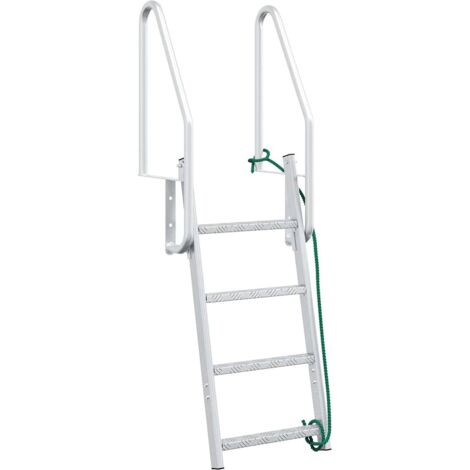 Escalera de muelle de 4 peldaños Plateado 58 x 77 x 166 cm vidaXL (1/5)