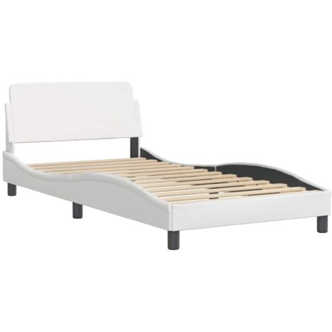 Estructura de cama Dover cuero sintético blanco 100x203cm vidaXL (1/5)