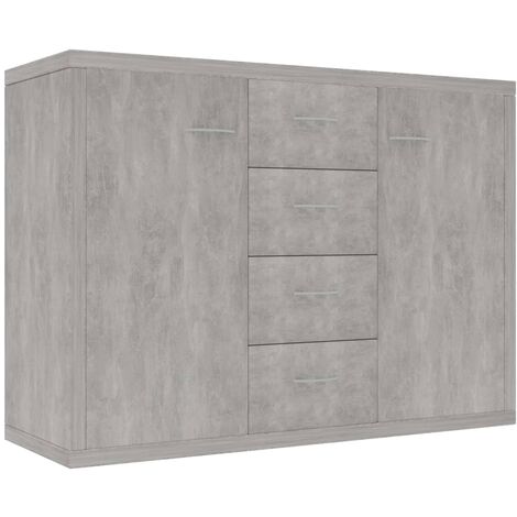 Aparador de madera contrachapada gris hormigón 88x30x65 cm vidaXL