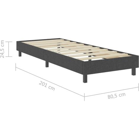 Estructura de cama Box Spring sin colchón tela gris 80x200 cm vidaXL