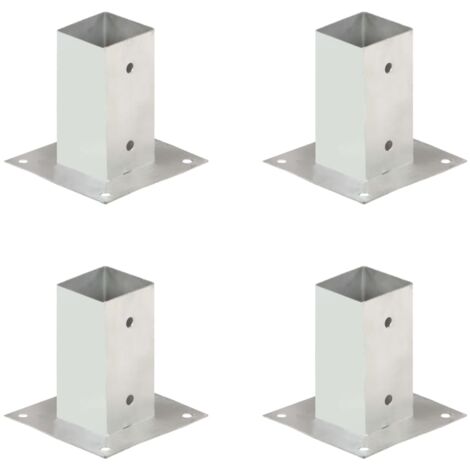 Anclajes para postes 4 unidades metal galvanizados 71 mm vidaXL