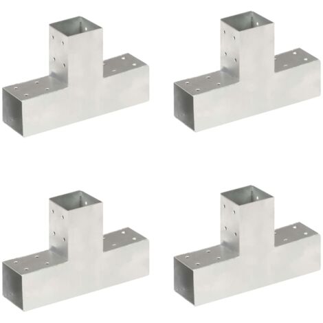 Conectores de postes en T 4 uds metal galvanizado 71x71 mm vidaXL