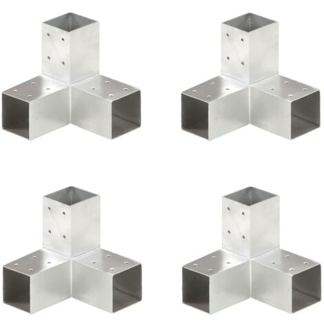 Conectores de postes en Y 4 uds metal galvanizado 71x71 mm vidaXL