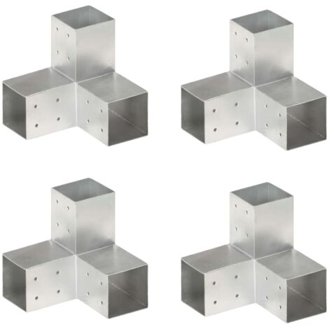 Conectores de postes en Y 4 uds metal galvanizado 81x81 mm vidaXL