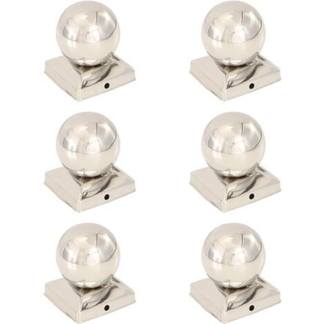 Tapas para postes 6 uds acero inoxidable globo final 91x91 mm vidaXL (1/6)