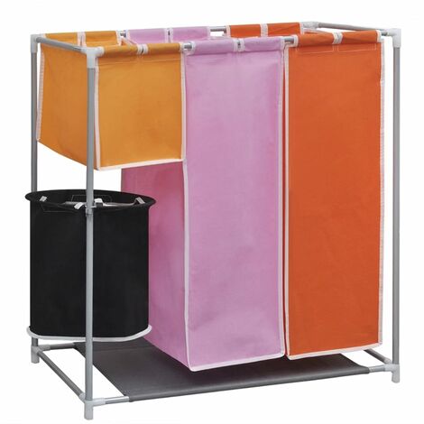 Cesto de ropa sucia 3 secciones con cubo de lavado vidaXL