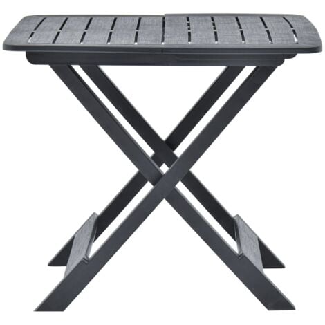 Mesa de jardín plegable de plástico gris antracita 79x72x70 cm vidaXL