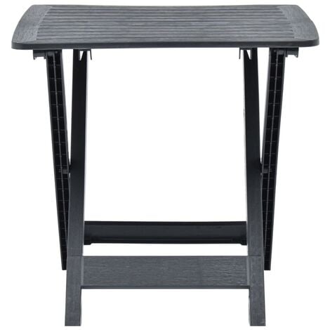 Mesa de jardín plegable de plástico gris antracita 79x72x70 cm vidaXL