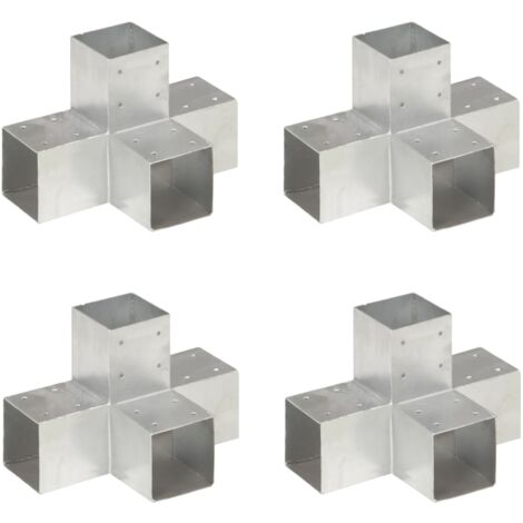 Conectores de postes en X 4 uds metal galvanizado 91x91 mm vidaXL